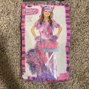 Polka dot monster costume.